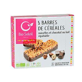 5 barres de céréales noisettes chocolat lait 130g