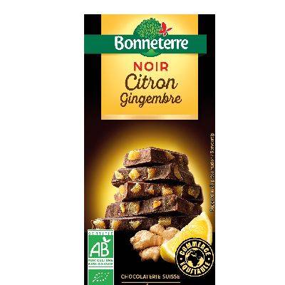 Chocolat noir citron gingembre - 100g