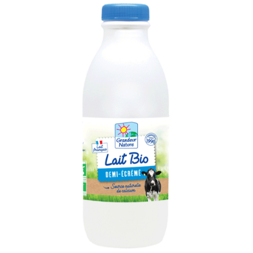 Lait 1/2 écrémé bouteille UHT 1L