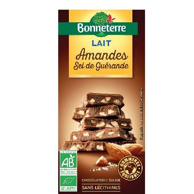 Chocolat lait amandes sel de guerande - 100g