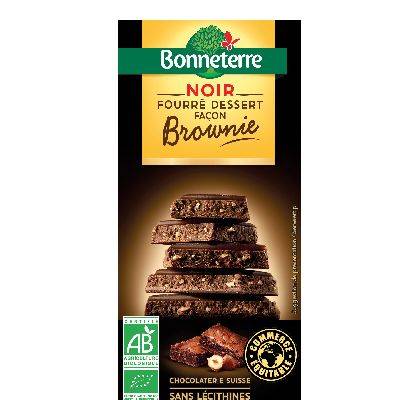 Chocolat noir fourré facon brownies - 100g