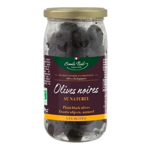 Olives noires au naturel bio -