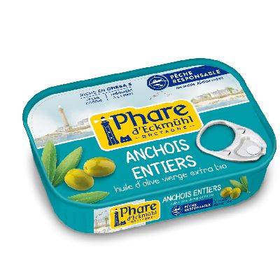 Anchois entiers à l'huile d'olive 115g