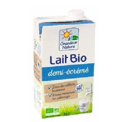 Lait 1/2 écrème tétra UHT - 1L